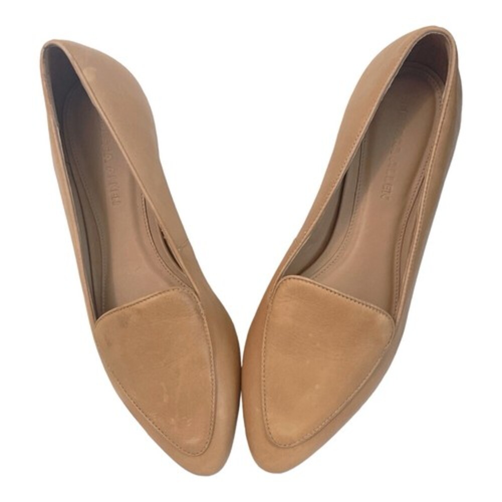 Rebecca Allen Womens Pointed Toe Slip On Flat The Loafers Nude IV Leather Size 8